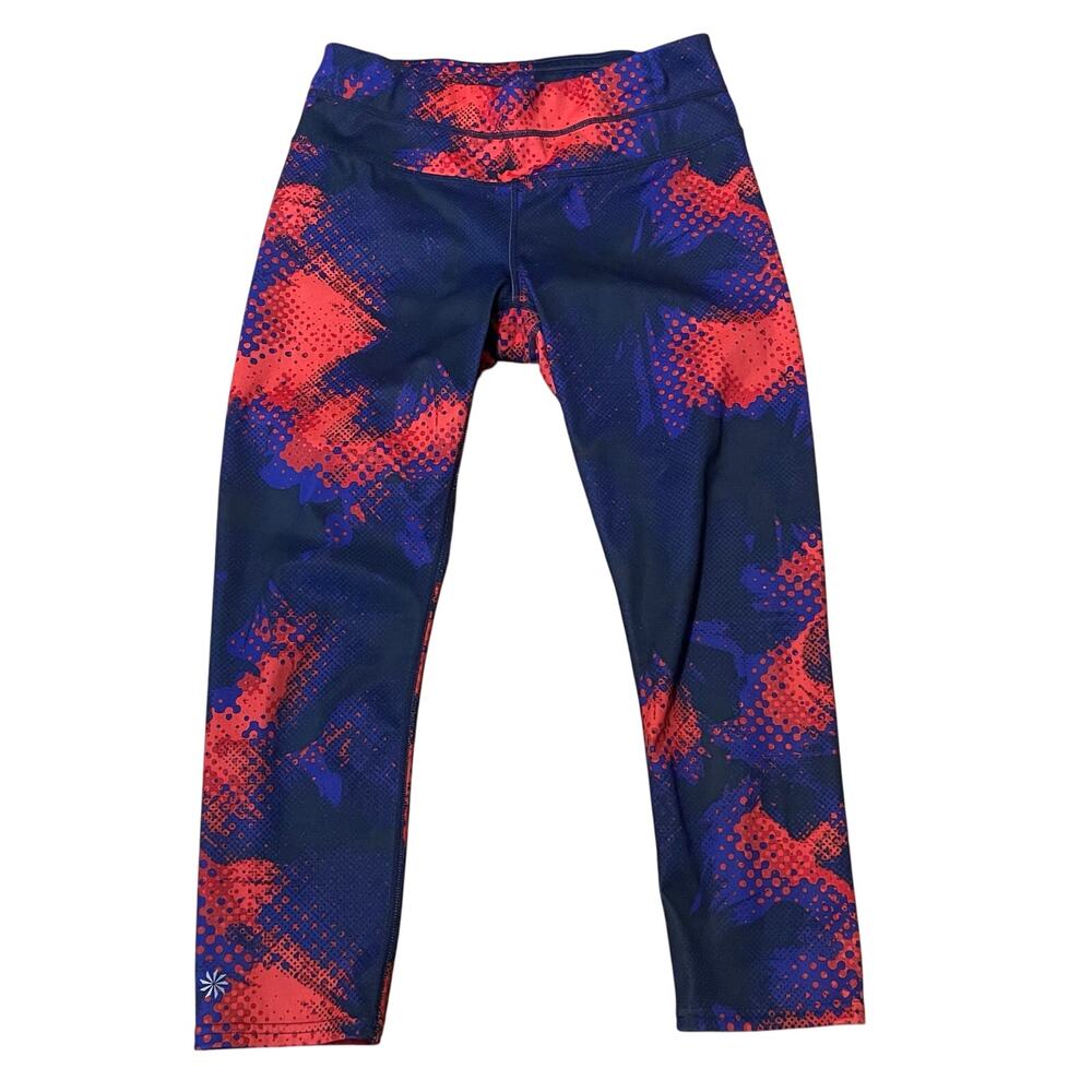 Athleta Electro Sonar Capri Leggings Pants Vibrant Cobalt Blue